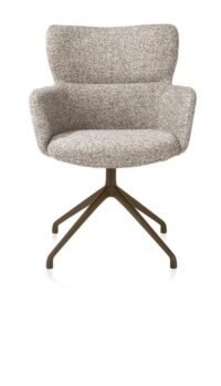 Sage, armstoel draaibaar - steelbrown - stof Luton - koper
