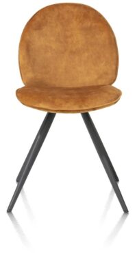 Aiko, eetkamerstoel - rough off black - stof Karese - Okergeel