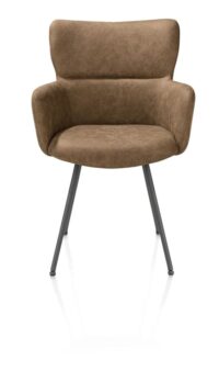 Sage, chaise à accoudoirs - 4 pieds graphite - tissu Oregon - Desert