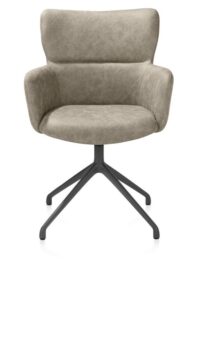 Sage, armstoel draaibaar - graphiet - stof Oregon - beige