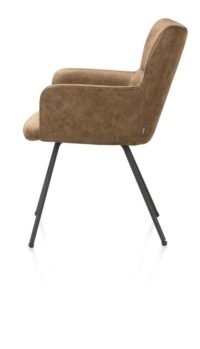 Sage, chaise à accoudoirs - 4 pieds graphite - tissu Oregon - Desert - Image 3