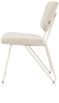 June, eetkamerstoel + pocketvering - frame in RAL 1013 - nebbia + stof Luton - Afbeelding 3