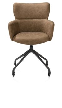 Sage, armstoel + wielen - alu frame in rough off black - stof Oregon - Desert