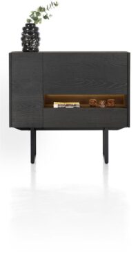 Modali, highboard 130 cm - 1-deur + 1-lade + 1-klep (+ LED) - Onyx