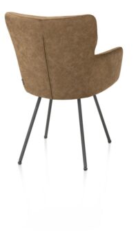 Sage, chaise à accoudoirs - 4 pieds graphite - tissu Oregon - Desert - Image 2