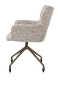 Sage, armstoel + wielen - alu frame in steelbrown - stof Luton - koper - Afbeelding 3