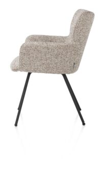 Sage, chaise à accoudoirs - 4-pieds rough off black - tissu Luton - cuivre - Image 3