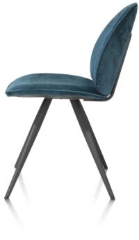 Aiko, chaise - rough off black - tissu Karese - Teal - Image 3