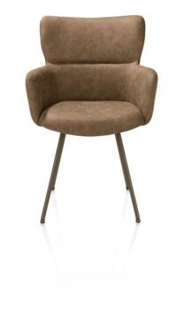 Sage, armstoel 4-pootjes steelbrown - stof Oregon - Desert