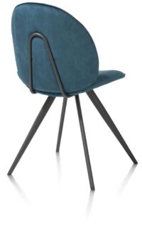 Aiko, chaise - rough off black - tissu Karese - Teal - Image 2