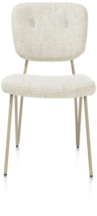 June, chaise + ressorts ensaches - piétement RAL 7034 - gris-vert + tissu Luton