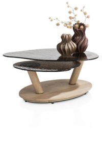 Kiara, table basse pivotante - 135x58cm - plateau en verre - Image 3