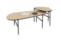 Hendrik, set van 2 salontafels 63 x 120 cm / 62 x 44 cm - fishbone - natural - Afbeelding 2