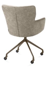 Sage, armstoel + wielen - alu frame in steelbrown - stof Oregon - beige - Afbeelding 2