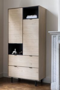 Elements, armoire 90 cm. - 2-portes + 2-tiroirs + 2-niches + led - natural - Image 3