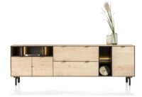 Elements, buffet 240 cm. - 3-portes + 2-tiroirs + 5-niches + led incl. pieds en métal - natural