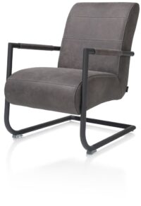 Angelica, bijzetfauteuil + zwart frame (ROB) - Cuba leder - Lava