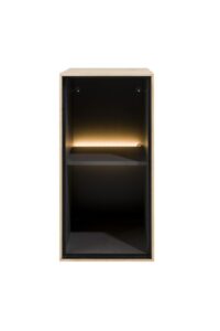 Elements, box 60 x 30 cm. - hout - hang + 2-niches + led - natural - Afbeelding 2