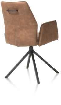 Franky, chaise à accoudoirs - fixe - poignee - ressorts ensaches - Taurus - Cognac - Image 3