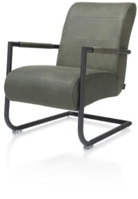 Angelica, fauteuil + cadre noir (ROB) - cuir Cuba - Vert