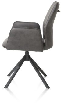 Franky, chaise à accoudoirs - pivotante - poignee - ressorts ensaches - Taurus - off black - Image 2