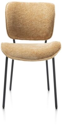 Julia, eetkamerstoel - rough off black frame - stof Lecce - Okergeel - Afbeelding 2