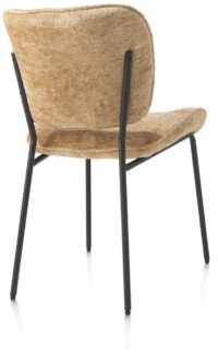 Julia, eetkamerstoel - rough off black frame - stof Lecce - Okergeel - Afbeelding 3