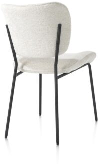 Julia, eetkamerstoel - rough off black frame - stof Lecce - Creme - Afbeelding 3