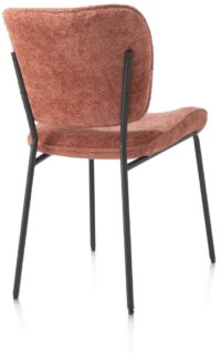 Julia, eetkamerstoel - rough off black frame - stof Lecce - perzik - Afbeelding 3