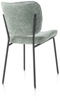 Julia, eetkamerstoel - rough off black frame - stof Lecce - Groen - Afbeelding 3