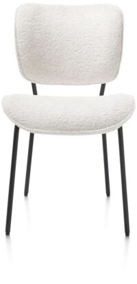 Julia, eetkamerstoel - rough off black frame - stof Lecce - Creme - Afbeelding 2