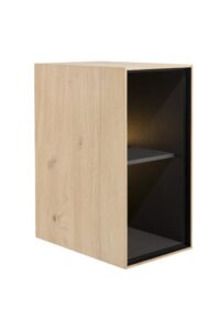 Elements, box 60 x 30 cm. - hout - hang + 2-niches + led - natural - Afbeelding 3