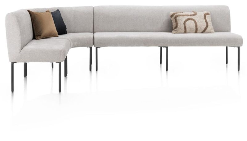 Reverso, Eetkamerbank 200 Cm - Pocket - Stof Livigno - Kiezel - Afbeelding 3