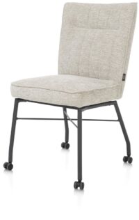 Olvi, eetkamerstoel met wielen + greep + pocket - Vada crème