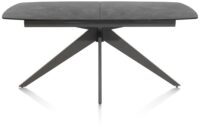 Padova, uitschuiftafel 180 (+ 60) x 90 cm - keramiek op glas - Antraciet