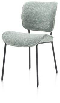 Julia, eetkamerstoel - rough off black frame - stof Lecce - Groen