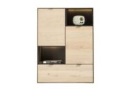 Elements, highboard 90 cm. - 2-deuren + 1-lade + 2-niches + led - natural