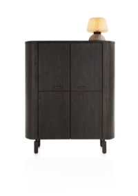 Ravello, highboard 125 cm - 4-deuren - Basalt