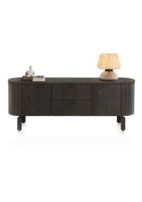 Ravello, lowboard 160 cm - 2-deuren + 2-laden - Basalt