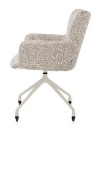 Sage, armstoel + wielen - alu frame in creme - stof Luton - koper - Afbeelding 3