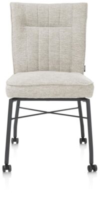 Olvi, eetkamerstoel met wielen + greep + pocket - Vada crème - Afbeelding 2