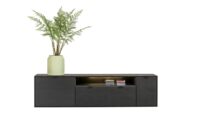 Elements, buffet bas 180 cm. - a suspendre + 1-porte + 1-tiroir + porte rabattante + 1-niche + led - Onyx