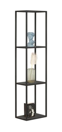 Elements, boekenkast 180 cm. + 3-niches - Onyx