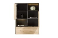 Elements, highboard 90 cm. - 2-deuren + 1-lade + 2-niches + led - natural - Afbeelding 2