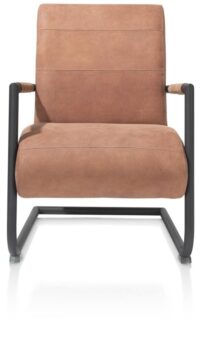 Angelica, bijzetfauteuil + zwart frame (ROB) - Cuba leder - Cognac - Afbeelding 2