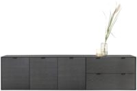 Elements, dressoir 240 cm - 3-deuren + 2-laden - Onyx