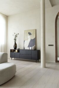 Elements, buffet 210 cm. - 3-portes + 2-tiroirs + 3-niches + led - natural - Image 2