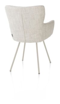 Sage, chaise à accoudoirs - 4 pieds creme - tissu Luton - Creme - Image 2