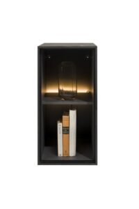 Elements, box 60 x 30 cm. - hout - hang + 2-niches + led - Onyx