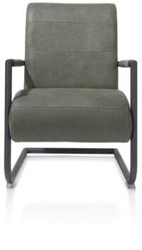 Angelica, fauteuil + cadre noir (ROB) - cuir Cuba - Vert - Image 2